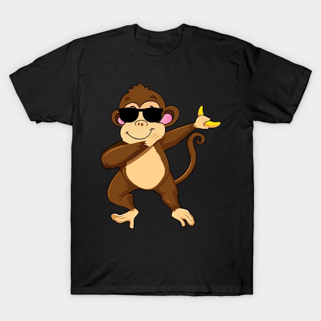 Funny Dabbing Monkey Sunny Glasses Gift T-Shirt by mansoury